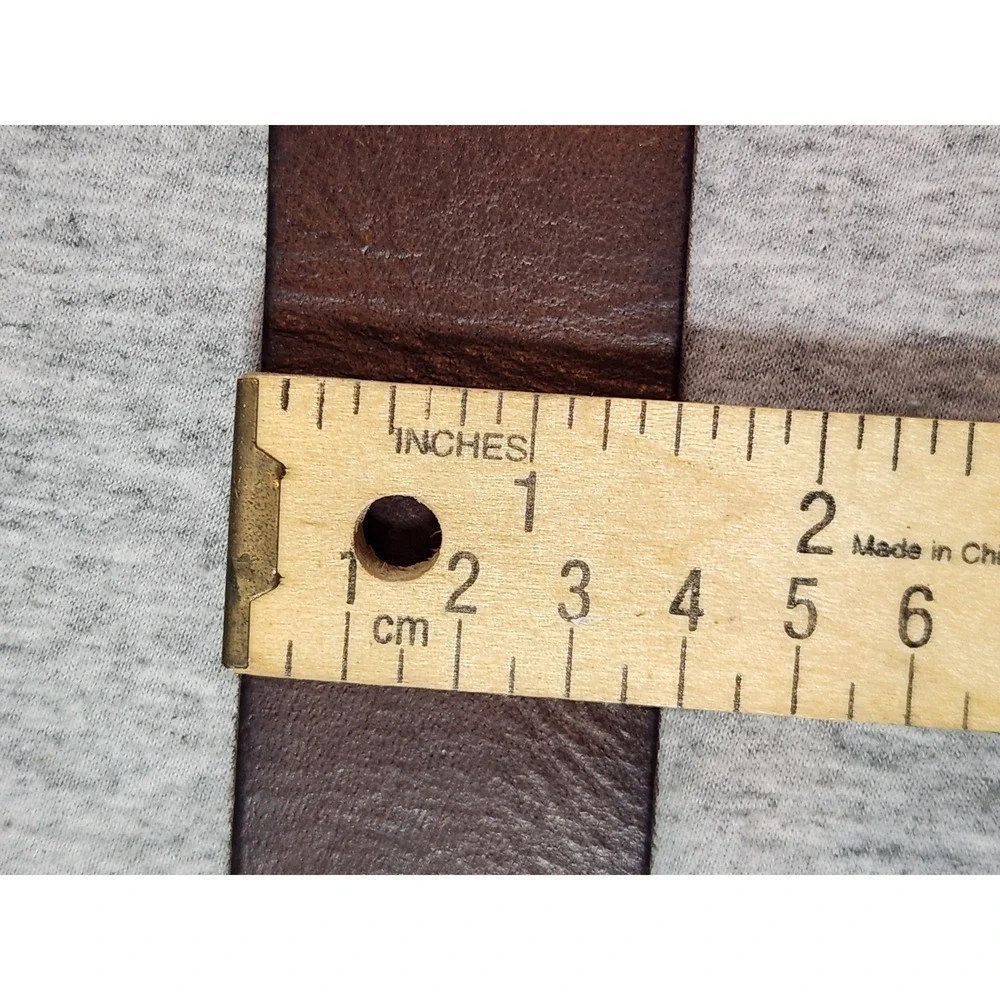American Eagle Outfitters Leather Belt Mens 34 Brown Rugged Distressed Buckle